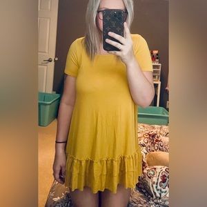 Yellow ruffled dress